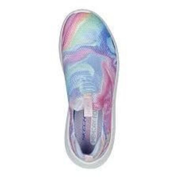 Skechers Girls Air Cooled Memory Foam Ultra Flex 2.0 Swirlology Slip On Shoes 6 - Picture 1 of 8